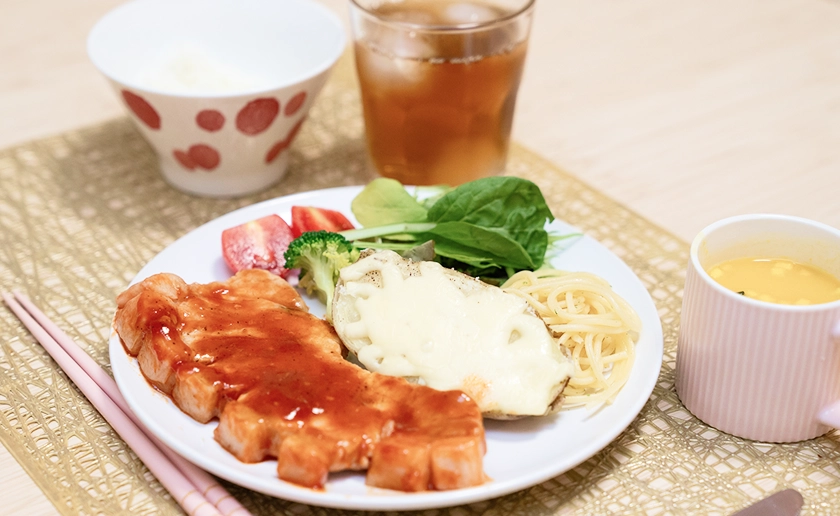 栄養バランスのとれた手作りの食事